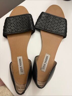 Steve Madden Black Slide Sandals Size 10